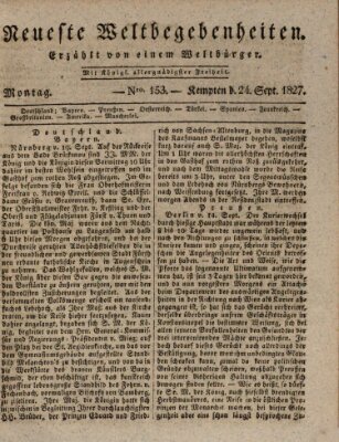 Neueste Weltbegebenheiten (Kemptner Zeitung) Montag 24. September 1827