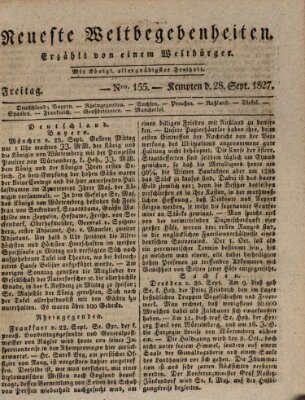 Neueste Weltbegebenheiten (Kemptner Zeitung) Freitag 28. September 1827