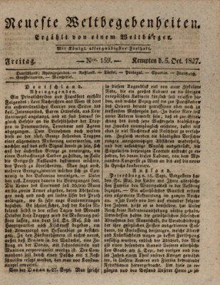 Neueste Weltbegebenheiten (Kemptner Zeitung) Freitag 5. Oktober 1827