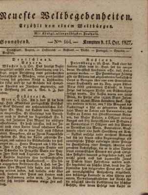 Neueste Weltbegebenheiten (Kemptner Zeitung) Samstag 13. Oktober 1827