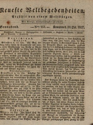 Neueste Weltbegebenheiten (Kemptner Zeitung) Samstag 20. Oktober 1827