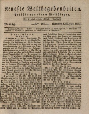 Neueste Weltbegebenheiten (Kemptner Zeitung) Montag 22. Oktober 1827