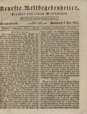 Neueste Weltbegebenheiten (Kemptner Zeitung) Samstag 8. Dezember 1827