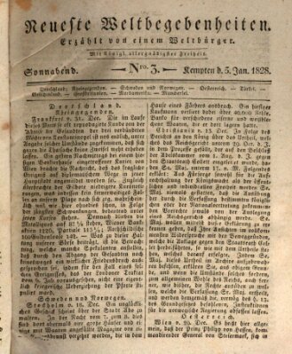 Neueste Weltbegebenheiten (Kemptner Zeitung) Samstag 5. Januar 1828