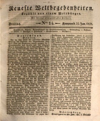 Neueste Weltbegebenheiten (Kemptner Zeitung) Freitag 25. Januar 1828