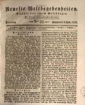 Neueste Weltbegebenheiten (Kemptner Zeitung) Freitag 8. Februar 1828