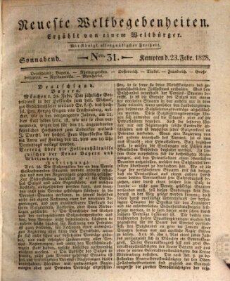 Neueste Weltbegebenheiten (Kemptner Zeitung) Samstag 23. Februar 1828