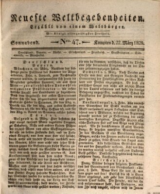 Neueste Weltbegebenheiten (Kemptner Zeitung) Samstag 22. März 1828