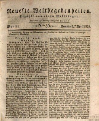 Neueste Weltbegebenheiten (Kemptner Zeitung) Montag 7. April 1828