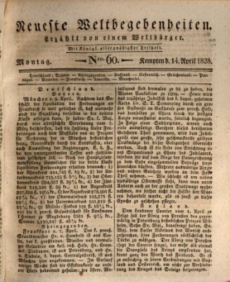 Neueste Weltbegebenheiten (Kemptner Zeitung) Montag 14. April 1828