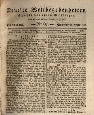 Neueste Weltbegebenheiten (Kemptner Zeitung) Samstag 26. April 1828