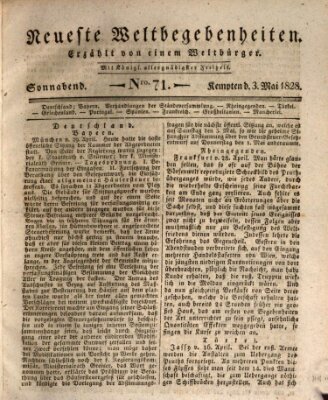 Neueste Weltbegebenheiten (Kemptner Zeitung) Samstag 3. Mai 1828