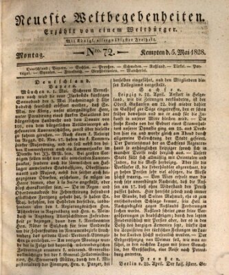 Neueste Weltbegebenheiten (Kemptner Zeitung) Montag 5. Mai 1828