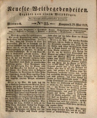 Neueste Weltbegebenheiten (Kemptner Zeitung) Mittwoch 28. Mai 1828