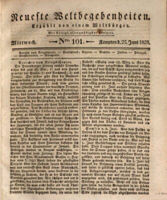 Neueste Weltbegebenheiten (Kemptner Zeitung) Mittwoch 25. Juni 1828