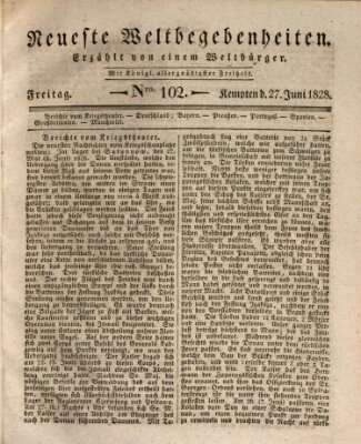 Neueste Weltbegebenheiten (Kemptner Zeitung) Freitag 27. Juni 1828