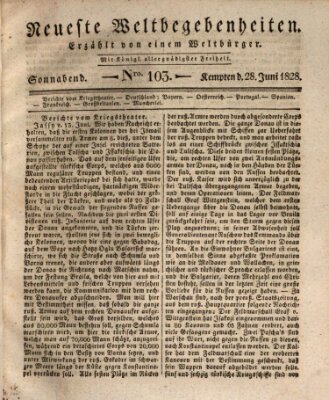 Neueste Weltbegebenheiten (Kemptner Zeitung) Samstag 28. Juni 1828