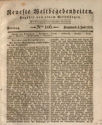 Neueste Weltbegebenheiten (Kemptner Zeitung) Freitag 4. Juli 1828