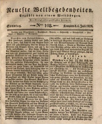 Neueste Weltbegebenheiten (Kemptner Zeitung) Sonntag 6. Juli 1828