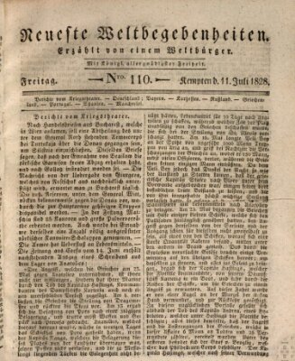 Neueste Weltbegebenheiten (Kemptner Zeitung) Freitag 11. Juli 1828