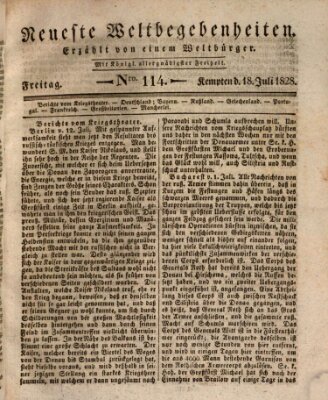 Neueste Weltbegebenheiten (Kemptner Zeitung) Freitag 18. Juli 1828