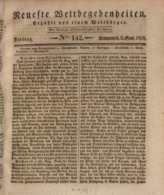 Neueste Weltbegebenheiten (Kemptner Zeitung) Freitag 5. September 1828