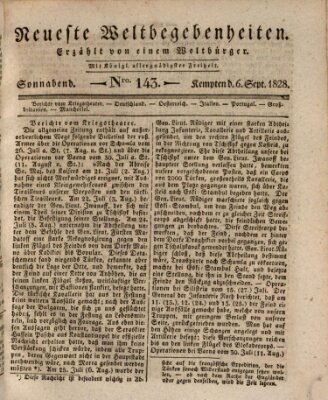 Neueste Weltbegebenheiten (Kemptner Zeitung) Samstag 6. September 1828