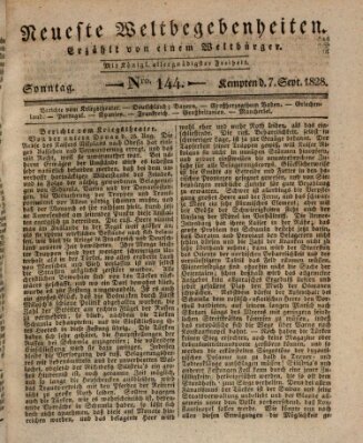 Neueste Weltbegebenheiten (Kemptner Zeitung) Sonntag 7. September 1828