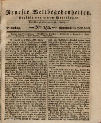 Neueste Weltbegebenheiten (Kemptner Zeitung) Dienstag 23. September 1828