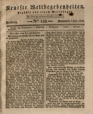 Neueste Weltbegebenheiten (Kemptner Zeitung) Freitag 3. Oktober 1828