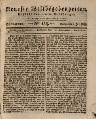 Neueste Weltbegebenheiten (Kemptner Zeitung) Samstag 4. Oktober 1828