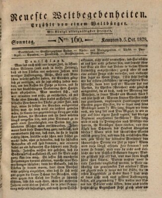 Neueste Weltbegebenheiten (Kemptner Zeitung) Sonntag 5. Oktober 1828