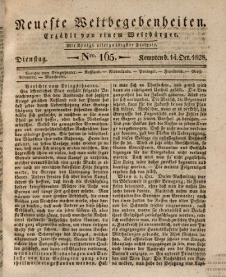 Neueste Weltbegebenheiten (Kemptner Zeitung) Dienstag 14. Oktober 1828