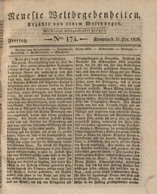 Neueste Weltbegebenheiten (Kemptner Zeitung) Freitag 31. Oktober 1828