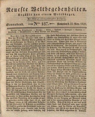 Neueste Weltbegebenheiten (Kemptner Zeitung) Samstag 22. November 1828