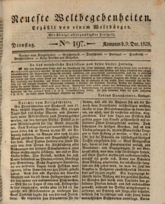 Neueste Weltbegebenheiten (Kemptner Zeitung) Dienstag 9. Dezember 1828