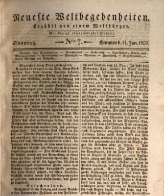 Neueste Weltbegebenheiten (Kemptner Zeitung) Sonntag 11. Januar 1829