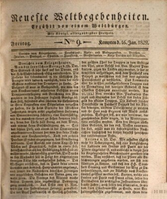 Neueste Weltbegebenheiten (Kemptner Zeitung) Freitag 16. Januar 1829