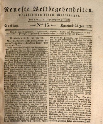 Neueste Weltbegebenheiten (Kemptner Zeitung) Freitag 23. Januar 1829