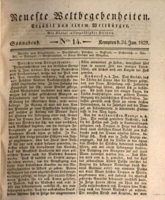 Neueste Weltbegebenheiten (Kemptner Zeitung) Samstag 24. Januar 1829