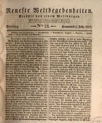 Neueste Weltbegebenheiten (Kemptner Zeitung) Freitag 6. Februar 1829