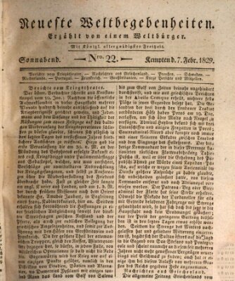 Neueste Weltbegebenheiten (Kemptner Zeitung) Samstag 7. Februar 1829