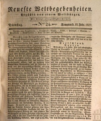 Neueste Weltbegebenheiten (Kemptner Zeitung) Dienstag 10. Februar 1829