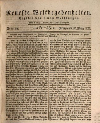 Neueste Weltbegebenheiten (Kemptner Zeitung) Friday 20. March 1829