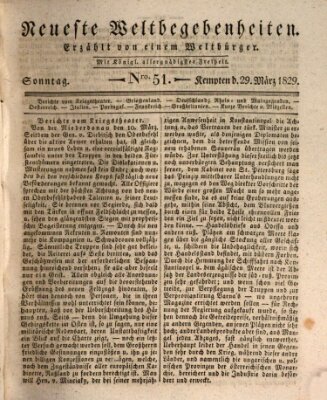 Neueste Weltbegebenheiten (Kemptner Zeitung) Sonntag 29. März 1829