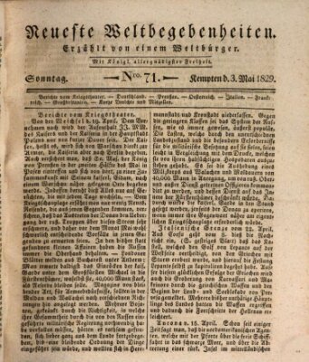 Neueste Weltbegebenheiten (Kemptner Zeitung) Sonntag 3. Mai 1829