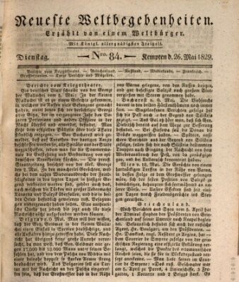 Neueste Weltbegebenheiten (Kemptner Zeitung) Dienstag 26. Mai 1829