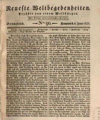 Neueste Weltbegebenheiten (Kemptner Zeitung) Samstag 6. Juni 1829