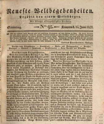 Neueste Weltbegebenheiten (Kemptner Zeitung) Montag 15. Juni 1829