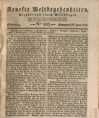 Neueste Weltbegebenheiten (Kemptner Zeitung) Sonntag 28. Juni 1829